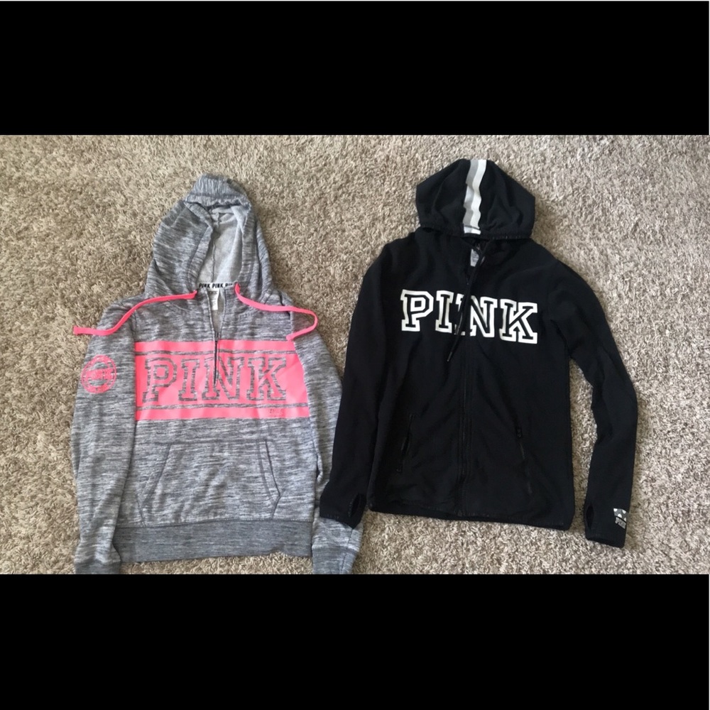 2 nwot PINK zip up sweatshirts !